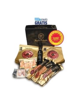 Lote DELUXE Jamón Pata Negra cortado a cuchillo y Embutidos 100% ibéricos.